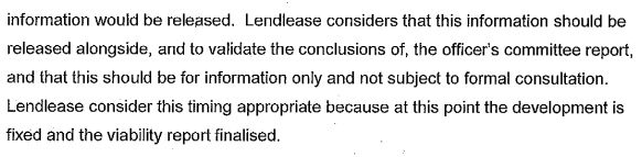 Extract from Lend Lease's response to SPD